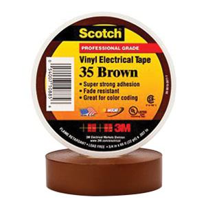 Scotch&reg; Vinyl Color Coding Electrical Tape 35 - Brown
